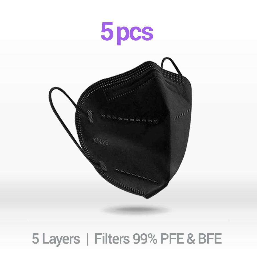 10-100 BLACK PROMASK KN95 Disposable Face Masks 5 Layers Filters 99%+ PFE & BFE 10-100 BLACK PROMASK KN95 Disposable Face Masks 5 Layers Filters 99%+ PFE & BFE