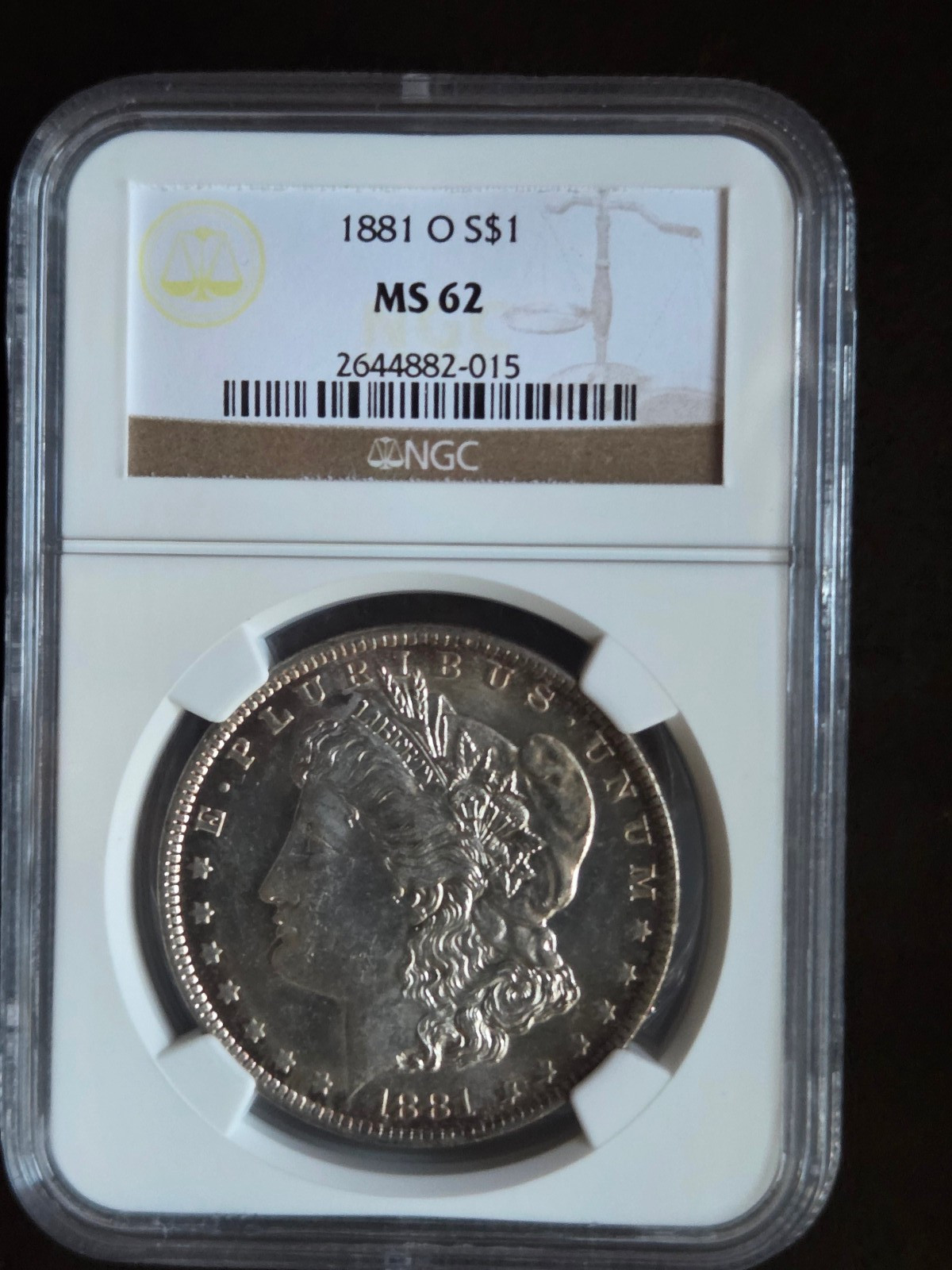 1881-O Morgan Silver Dollar Coin NGC MS62 1881-O Morgan Silver Dollar Coin NGC MS62