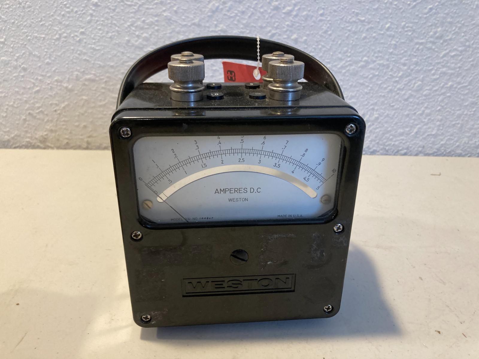Vintage Weston Instruments Amperes D.C. Meter Zero Corrector Model 931 Purdue