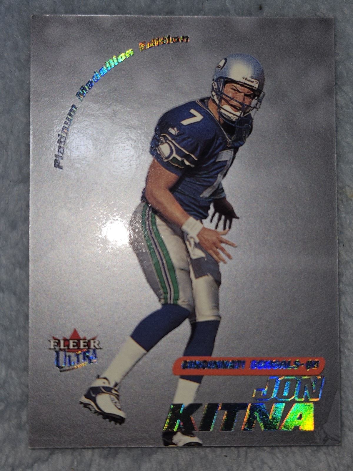 2001 Fleer Ultra - Jon Kitna #149P Platinum Medallion /50 2001 Fleer Ultra - Jon Kitna #149P Platinum Medallion /50