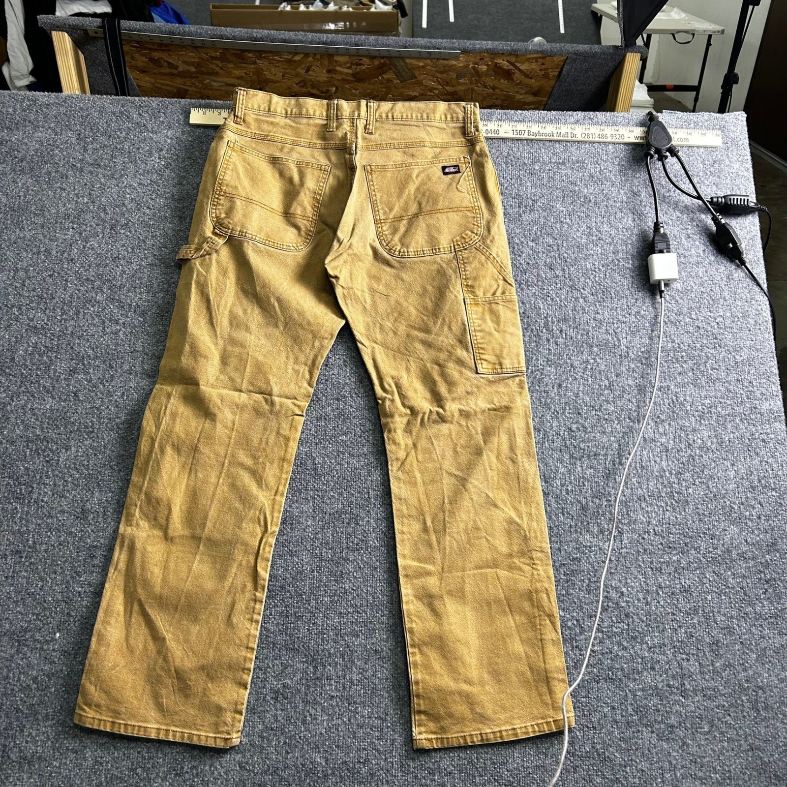 Genuine Dickies Carpenter Pants Mens Size 33x32 Brown Duck Canvas Utility