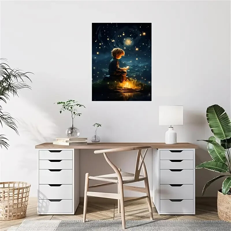 Boy Beneath The Stars Wall Art  Canvas Unframed/Framed