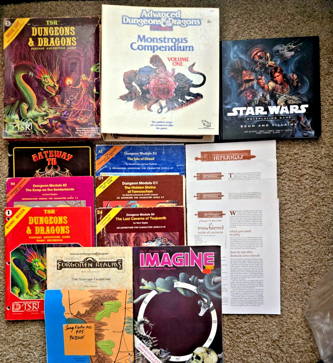 Dungeons & Dragons AD&D Lot Of Ten RPG'S Compendium Screen Rules Vintage Rare