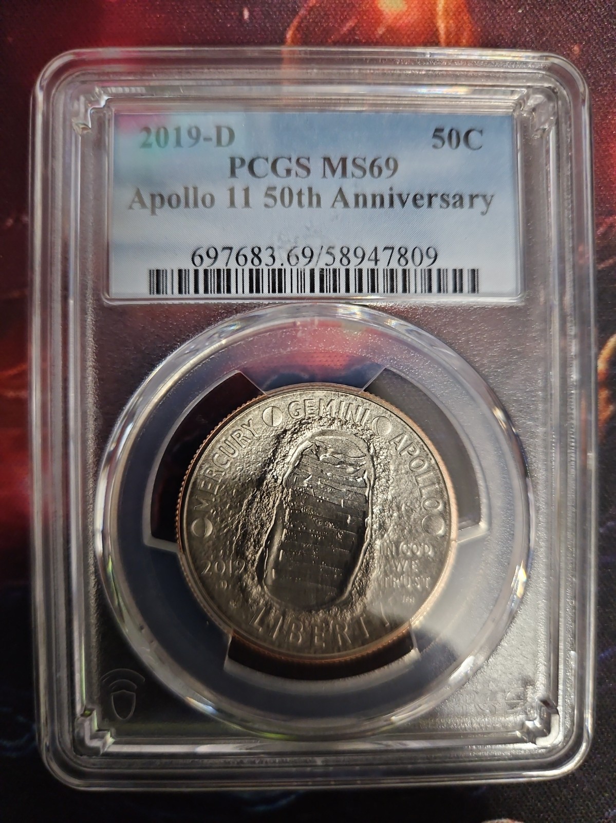2019 D Apollo 11 50th Anniversary Commemorative Half Dollar PCGS Graded MS69 2019 D Apollo 11 50th Anniversary Commemorative Half Dollar PCGS Graded MS69