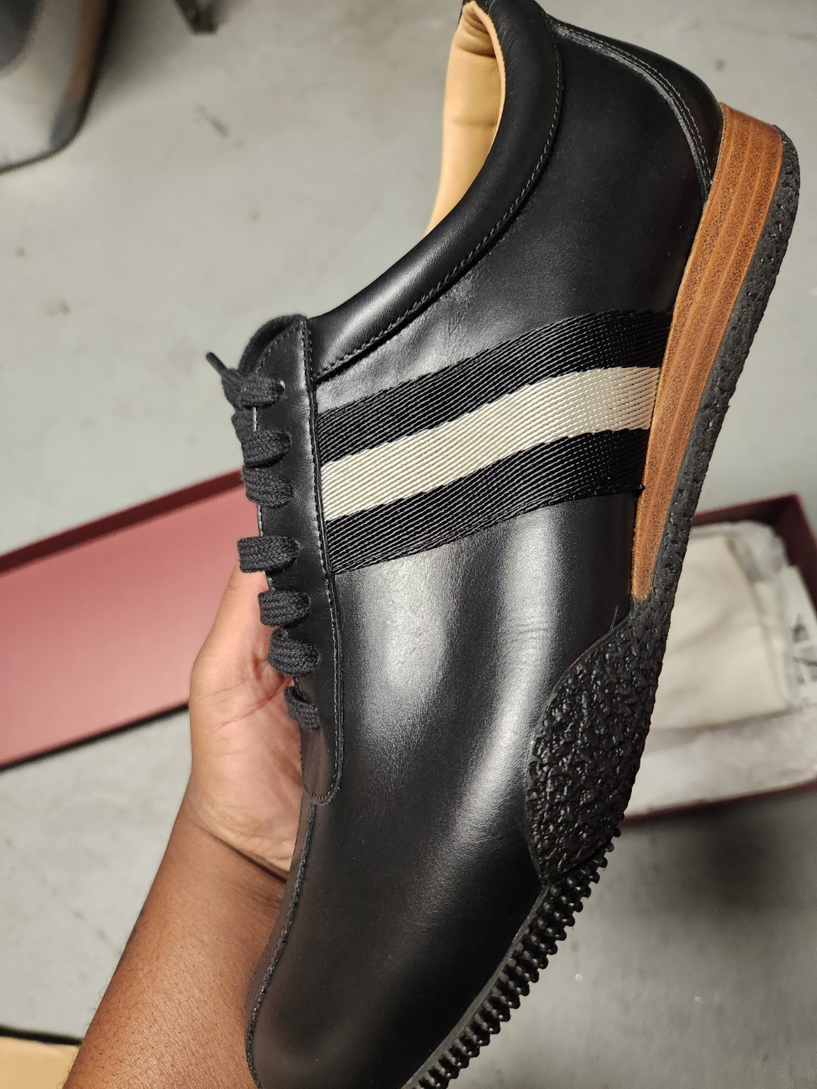 Bally Frenz 830 Men\'s Black Calf Leather Sneakers 6201855 Size 10.5 NWB Bally Frenz 830 Men\'s Black Calf Leather Sneakers 6201855 Size 10.5 NWB