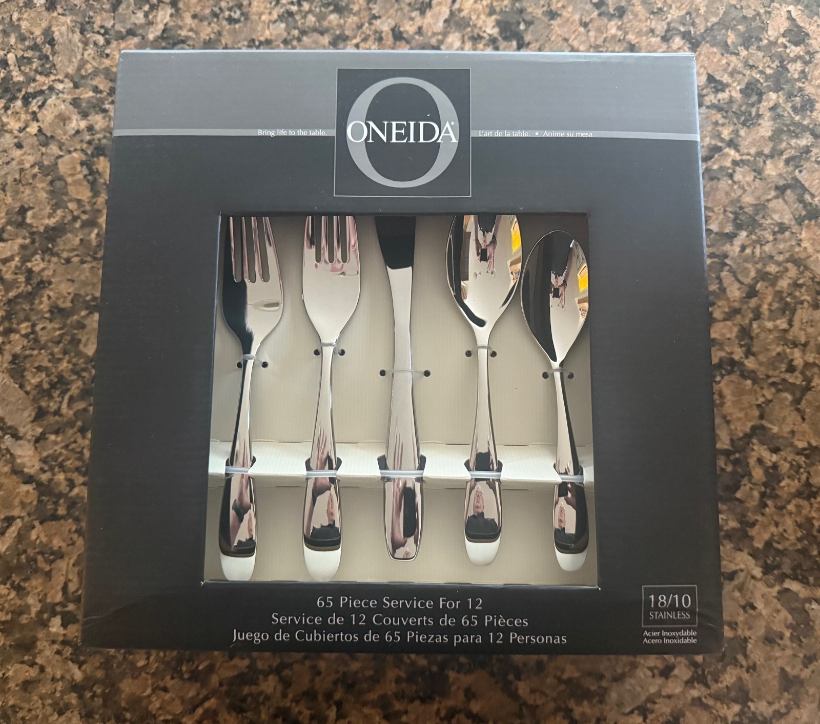 Oneida Stafford Mirror 18/10 Stainless 65pc. Flatware Set (Service for Twelve) Oneida Stafford Mirror 18/10 Stainless 65pc. Flatware Set (Service for Twelve)