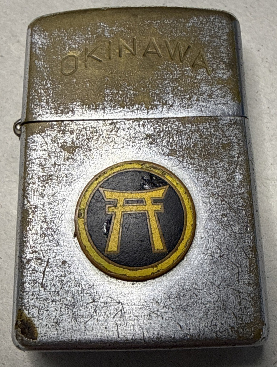 Vintage Okinawa 1953 Penguin Lighter (Vet-Bring Back) From Japan w/ Map, Patina Vintage Okinawa 1953 Penguin Lighter (Vet-Bring Back) From Japan w/ Map, Patina