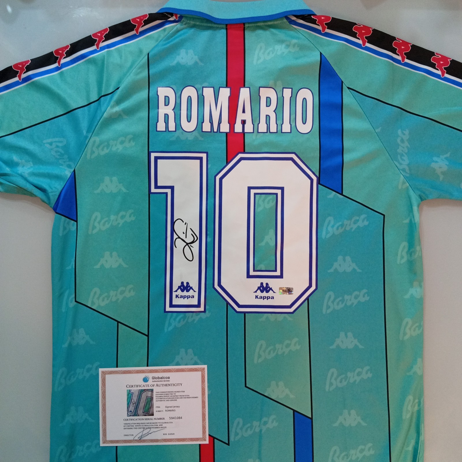 Romario Signed Autographed FC Barcelona Jersey w/COA Romario Signed Autographed FC Barcelona Jersey w/COA