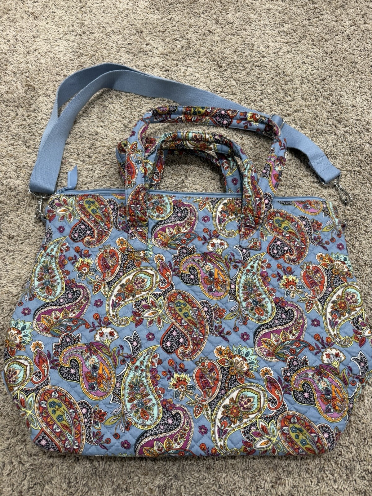 Vera Bradley Cotton Travel Tote w/Shoulder Strap Provence Paisley NWOT Vera Bradley Cotton Travel Tote w/Shoulder Strap Provence Paisley NWOT