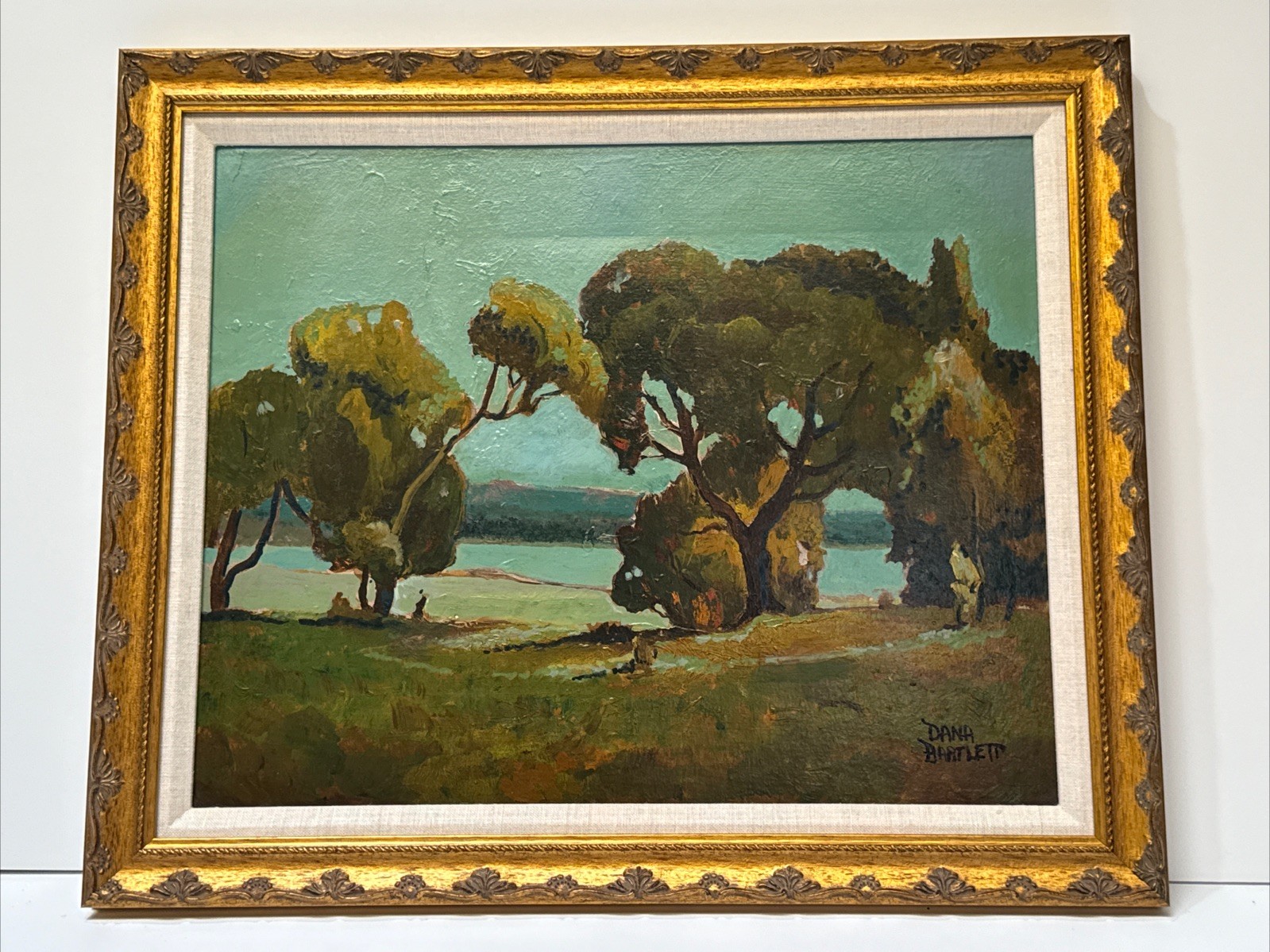 California Landscape Painting Impressionist Antique Dana Bartlett Listed Famous
