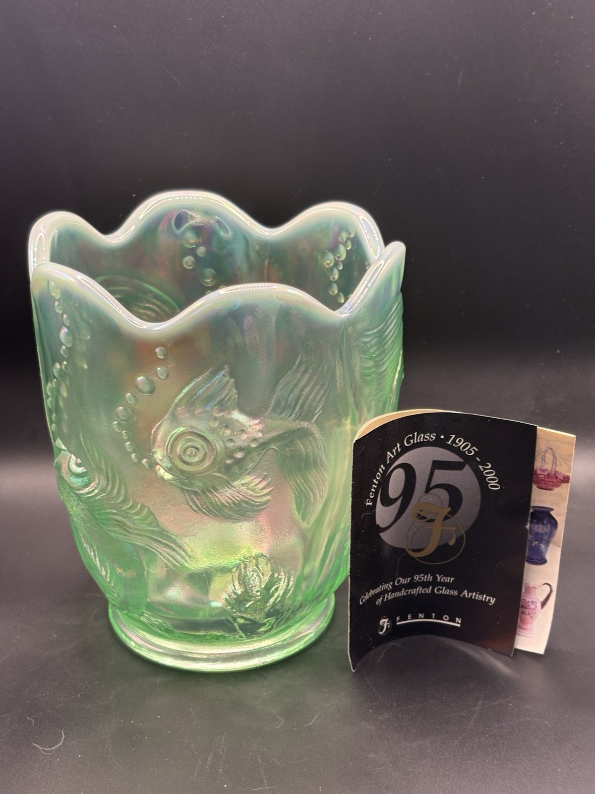 Fenton Atlantis Vase Fish 95th Anniversary Fenton Atlantis Vase Fish 95th Anniversary