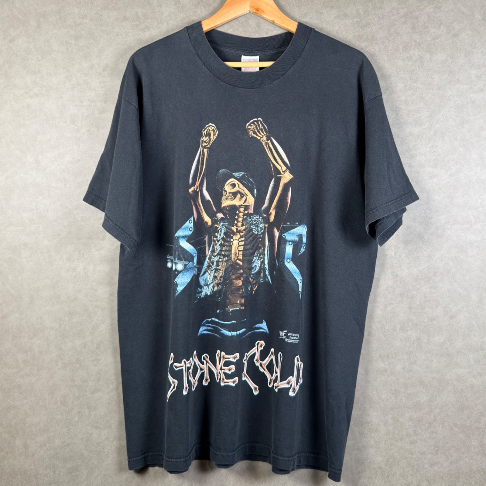 Vintage 1998 WWF Stone Cold Steve Austin X Ray Skeleton T Shirt XL