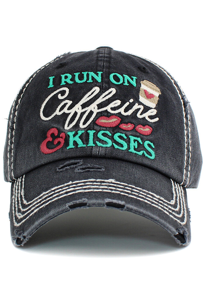 KBETHOS ScarvesMe Women\'s I Run on Caffeine Vintage Embroidered Baseball Cap Hat KBETHOS ScarvesMe Women\'s I Run on Caffeine Vintage Embroidered Baseball Cap Hat