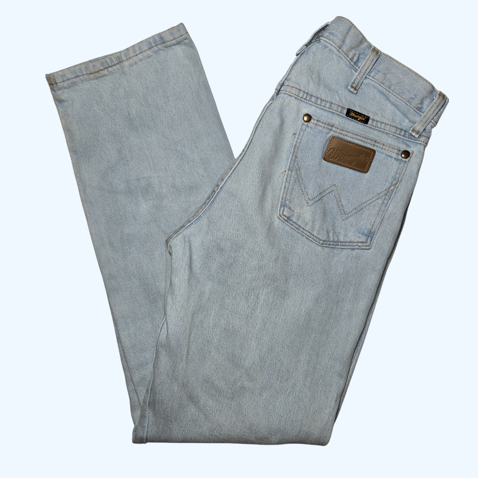Wrangler 13MWZGH Cowboy Cut Original Fit Jeans Light Wash Blue 32x32 Mens READ