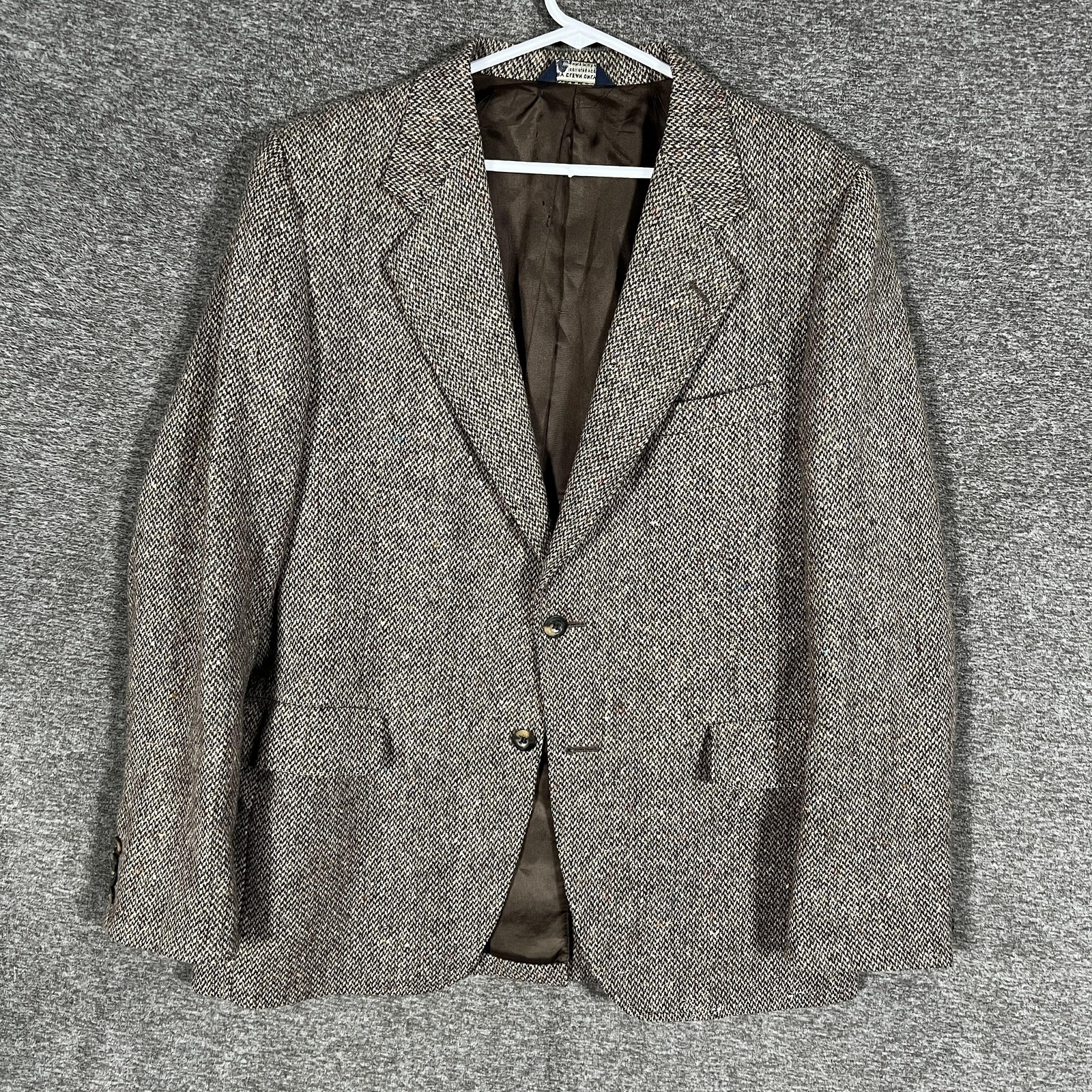 Yorkshire Tweed MOON Blazer Mens 44R Brown Wool Sport Coat England Kuppenheimer