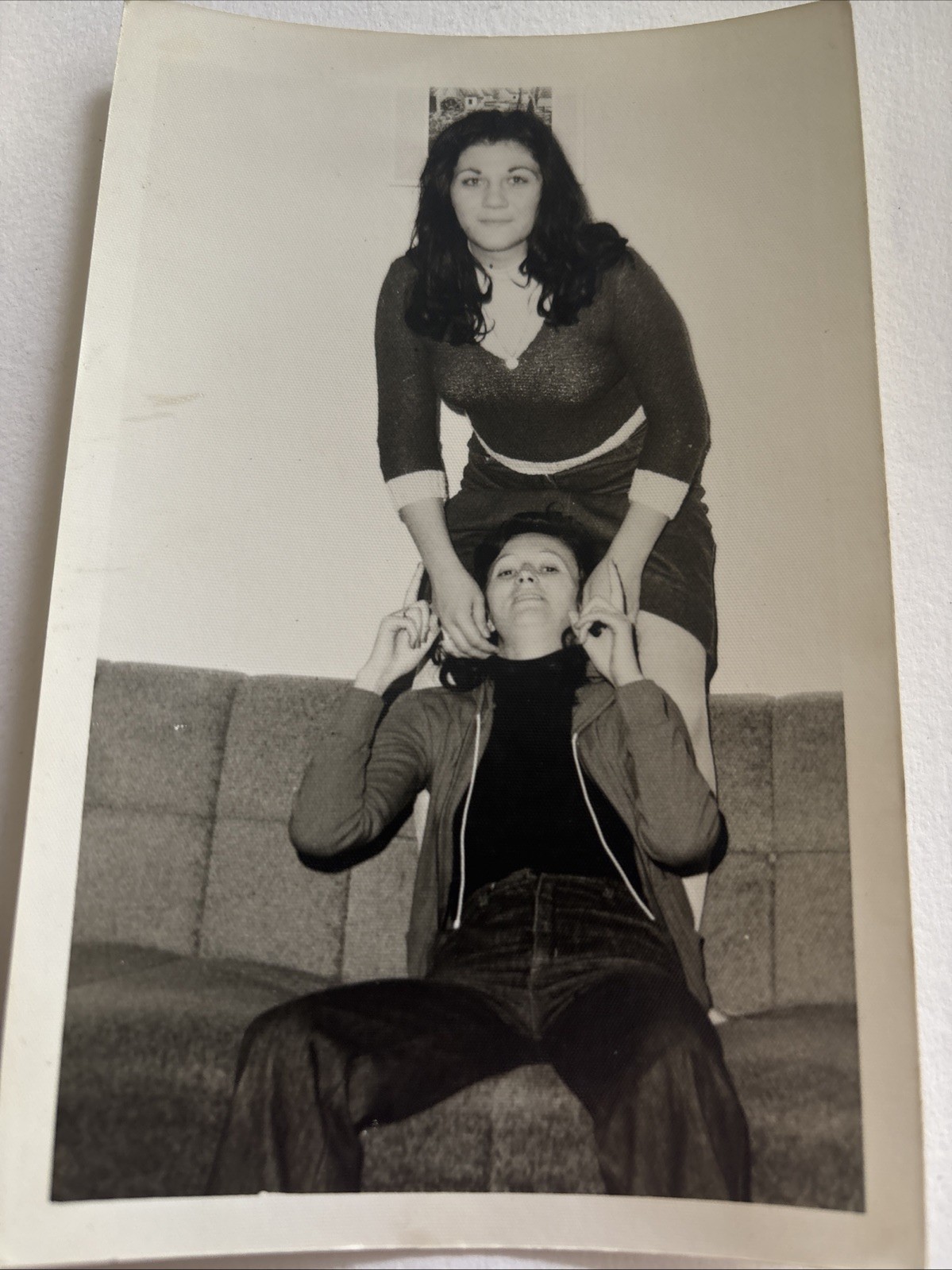VTG “Girlfriends Fighting” Women Silly B&W Photograph 3.5x5.5 #1 VTG “Girlfriends Fighting” Women Silly B&W Photograph 3.5x5.5 #1