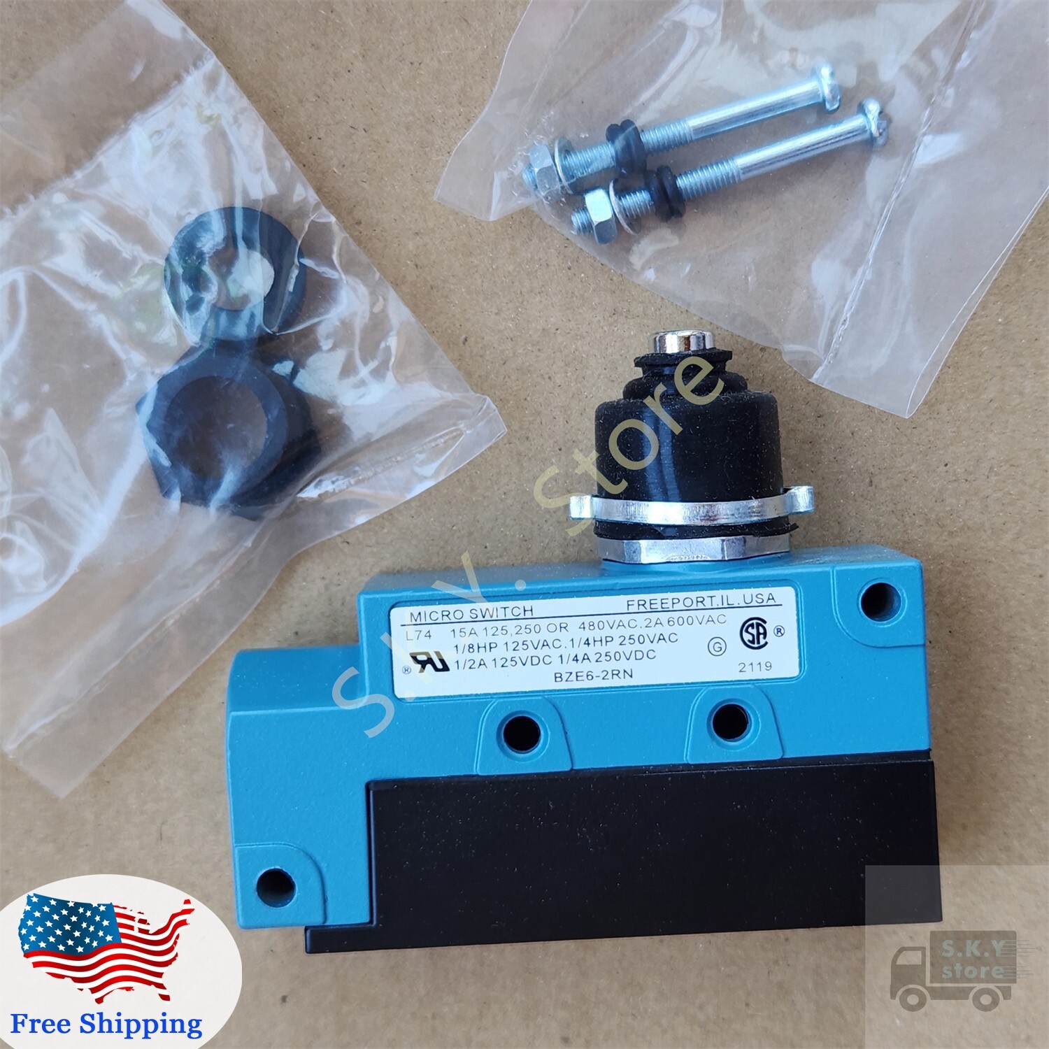 1 x NEW MICROSWITCH BZE6-2RN LIMIT SWITCH, for HONEYWELL BZE6 Series Switch