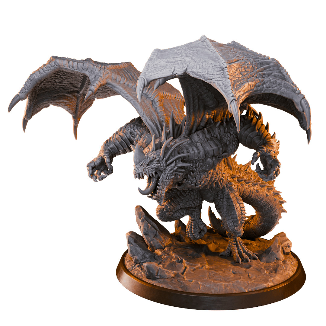 Draconian Terror – 32mm Resin Miniature | D&D 3D Printed Dragon Figure