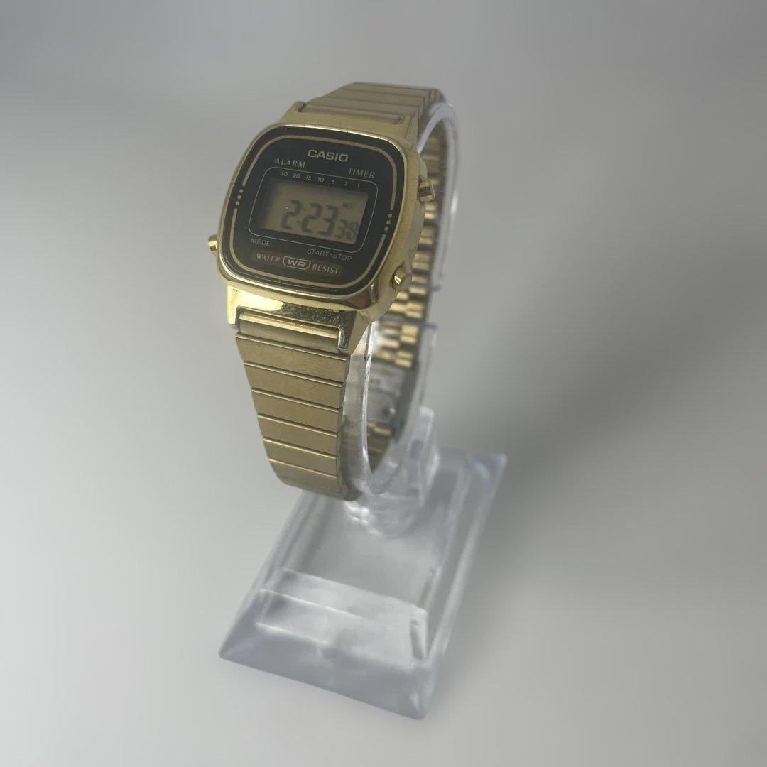 CASIO Vintage LA670WGA-9 Gold Digital Watch Ladies Small New Battery Working