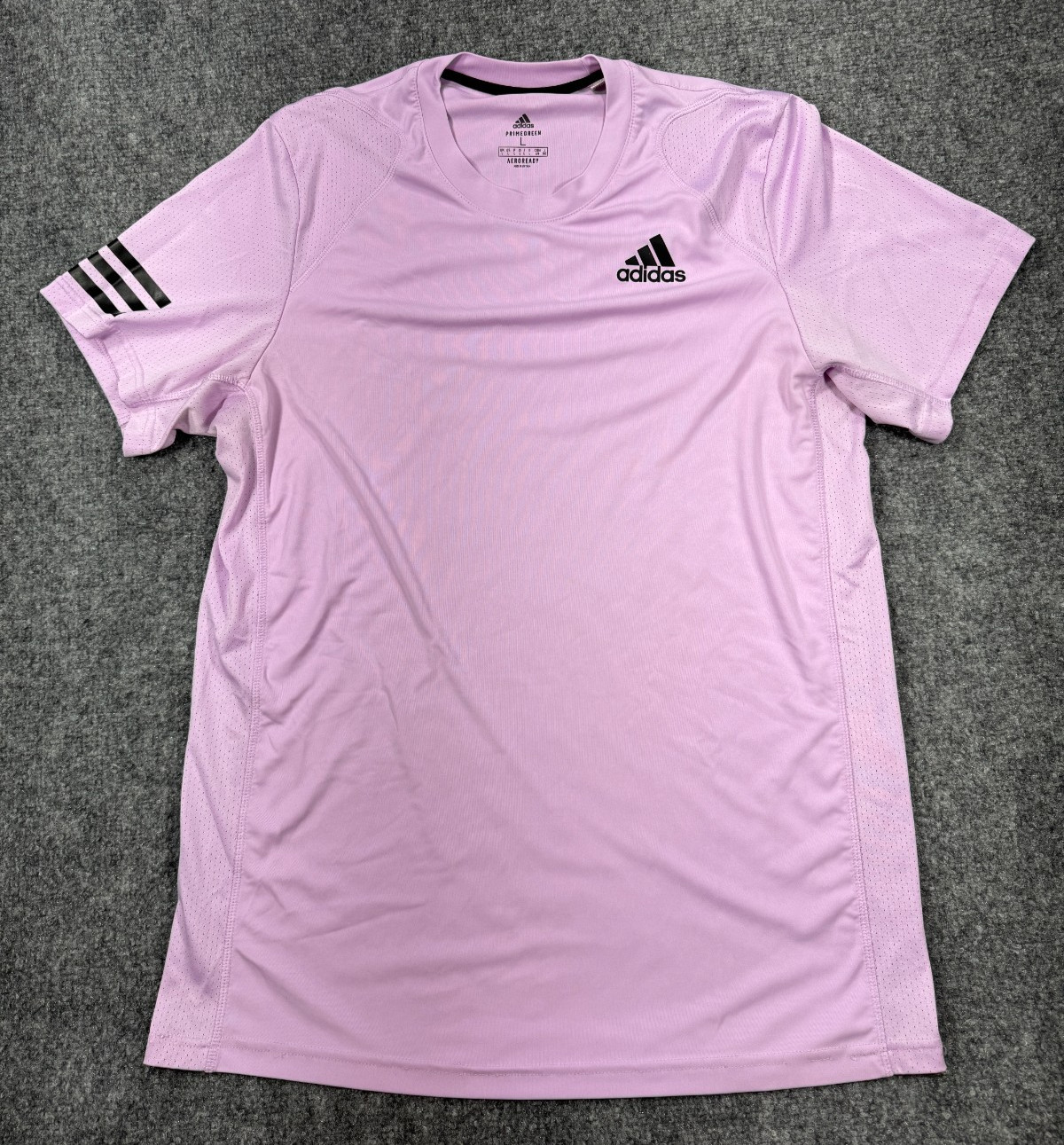 Adidas Club 3 Stripes Tennis Men T Shirt Large Lavender Aeroready Athleisure Tee Adidas Club 3 Stripes Tennis Men T Shirt Large Lavender Aeroready Athleisure Tee