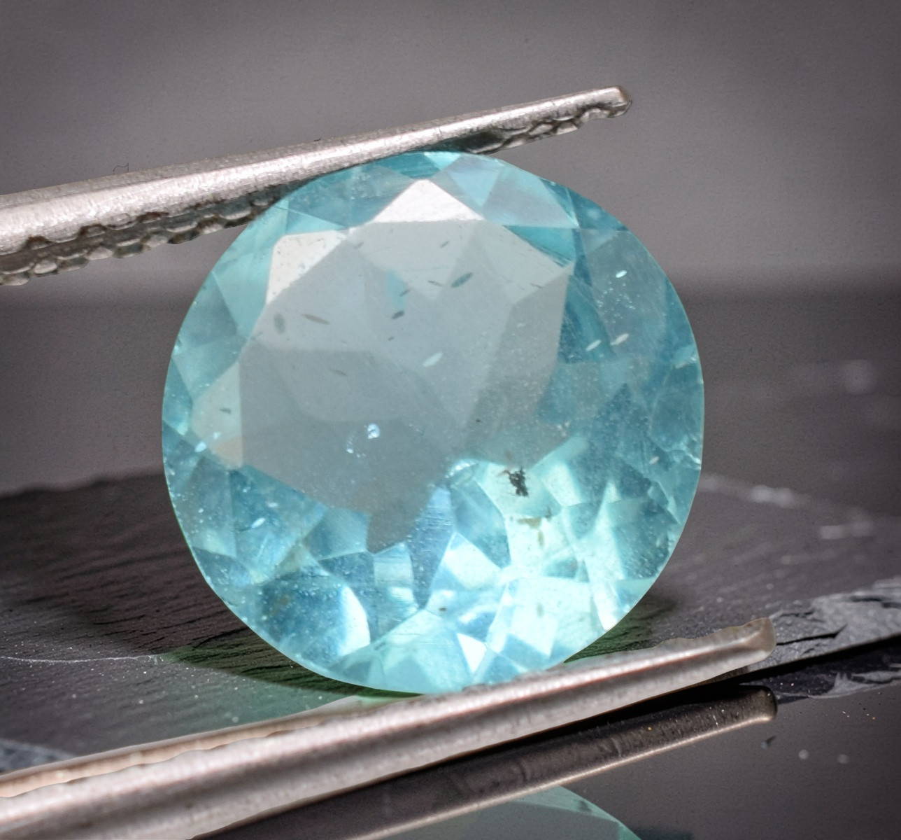 Natural Blue Apatite Gemstone Round Cut 1.40 Ct Certified Loose Gemstone