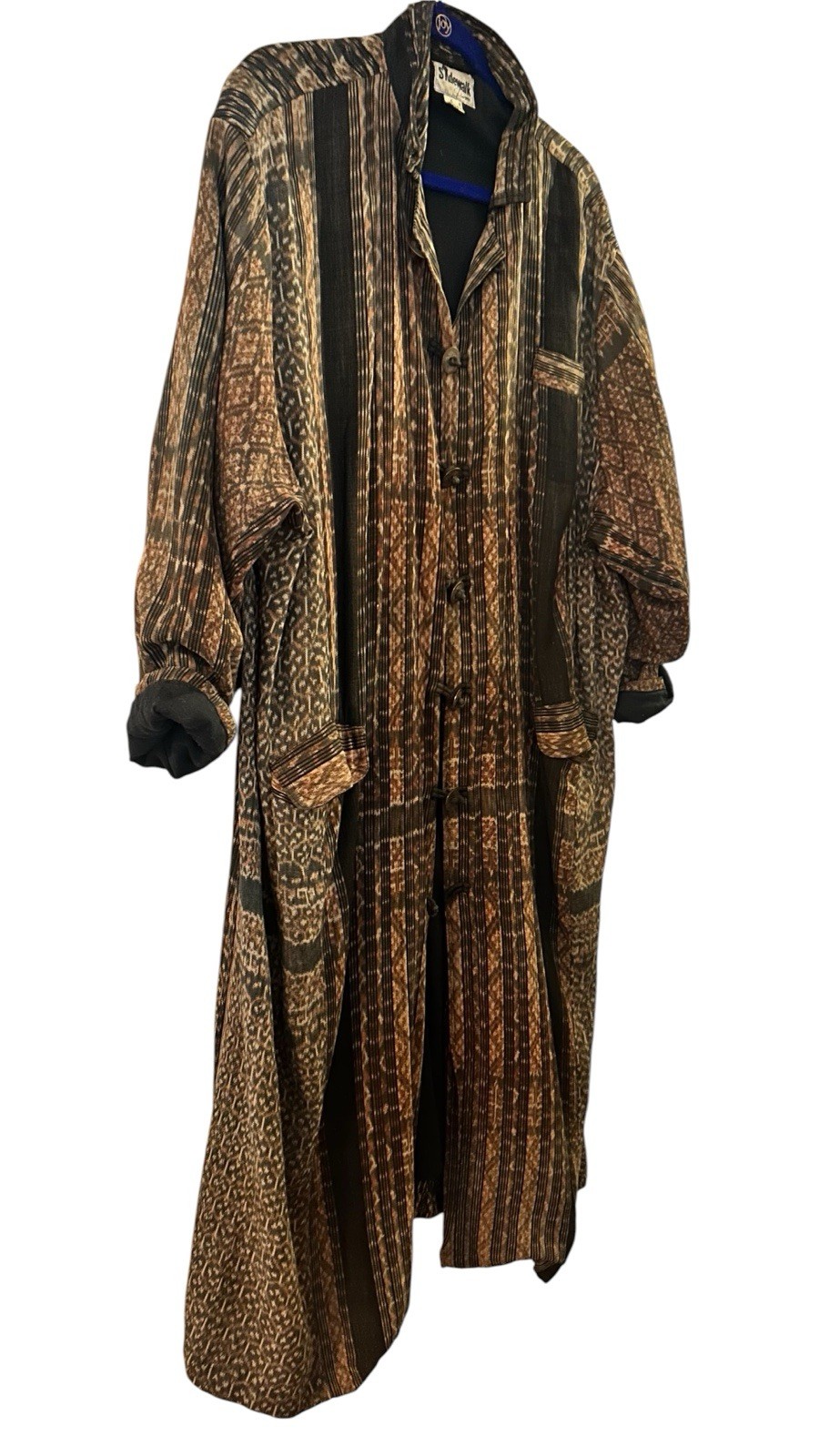 Vtg 1960s Men’s Floor Length Robe All Handmade 100% Cotton/ Made In Indonesia XL Vtg 1960s Men’s Floor Length Robe All Handmade 100% Cotton/ Made In Indonesia XL