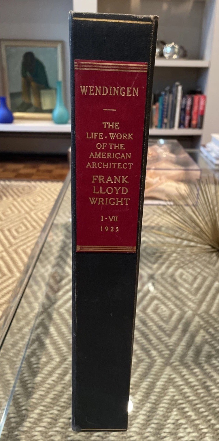 RARE 1925 Frank Lloyd Wright Wendingen First Combined Ed. Original Raffia Bound