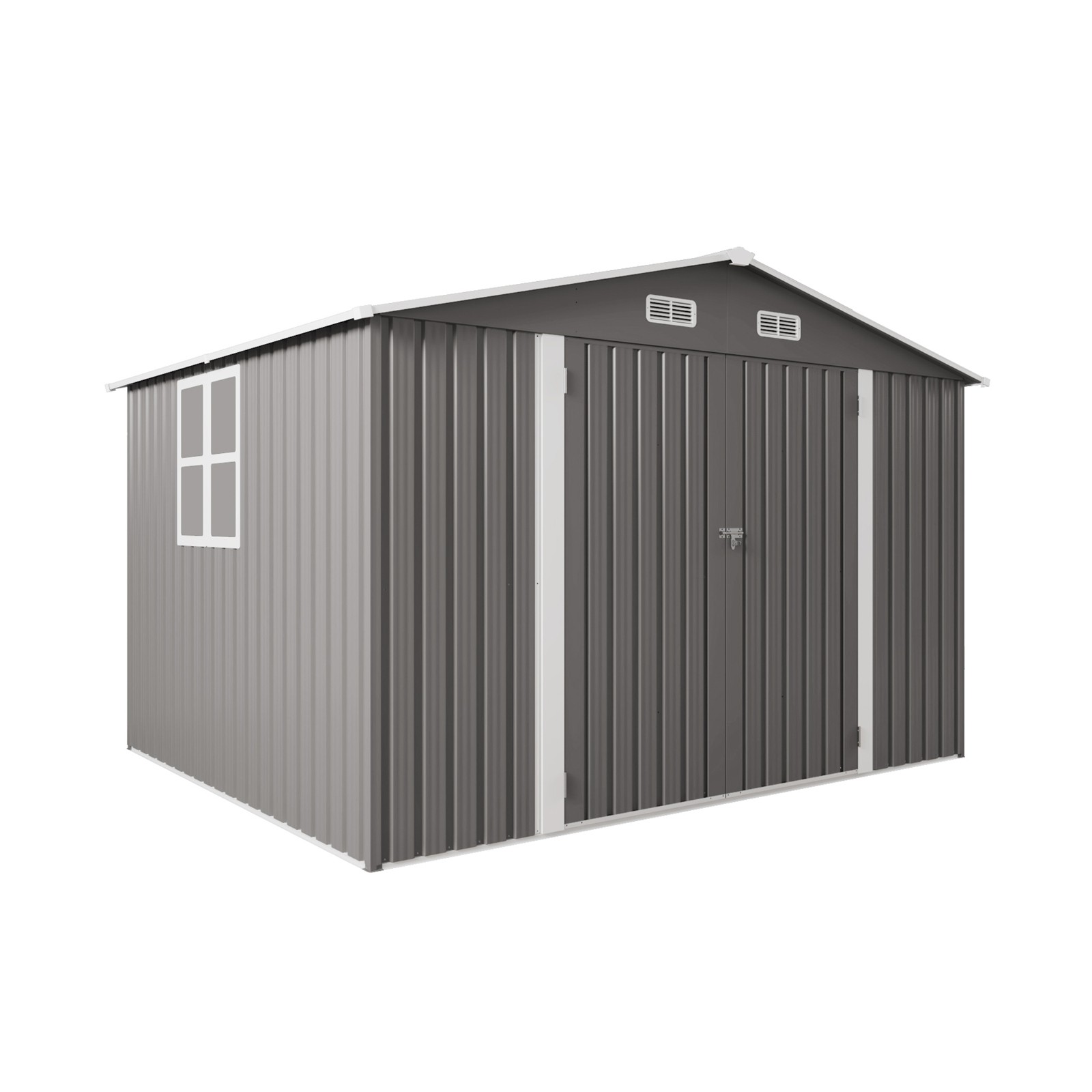 10 x 8 FT Metal Outdoor Storage Shed, Lockable Tool Shed with Vent and Window