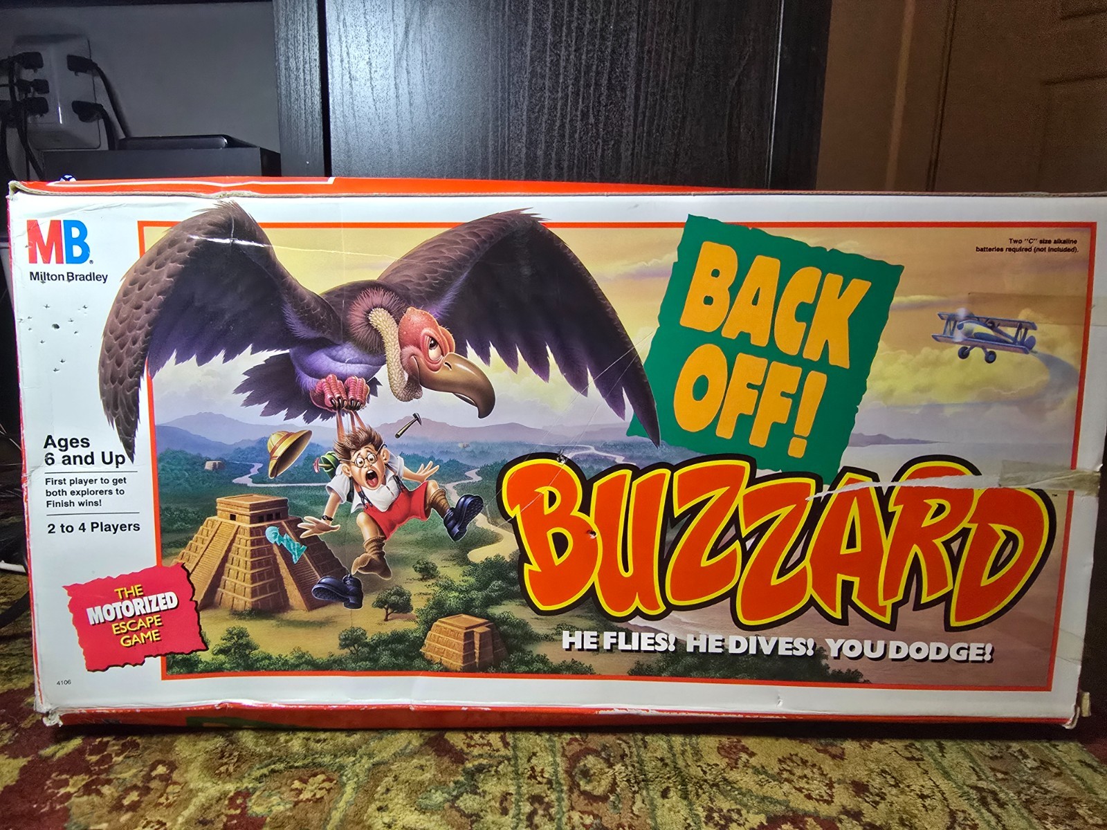 Vintage 1990 Milton Bradley Back Off Buzzard Board Game INCOMPLETE MB 4106