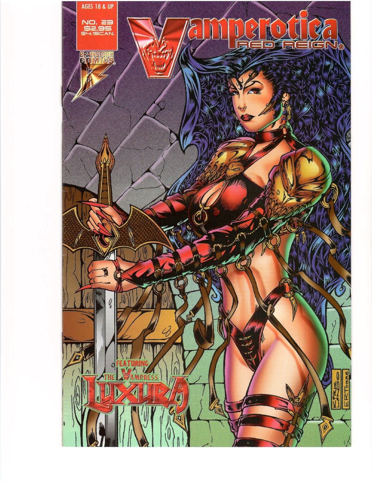Vamperotica Red Reign #23 (1997) Brainstorm Comics Kirk Lindo Cover F/VF-