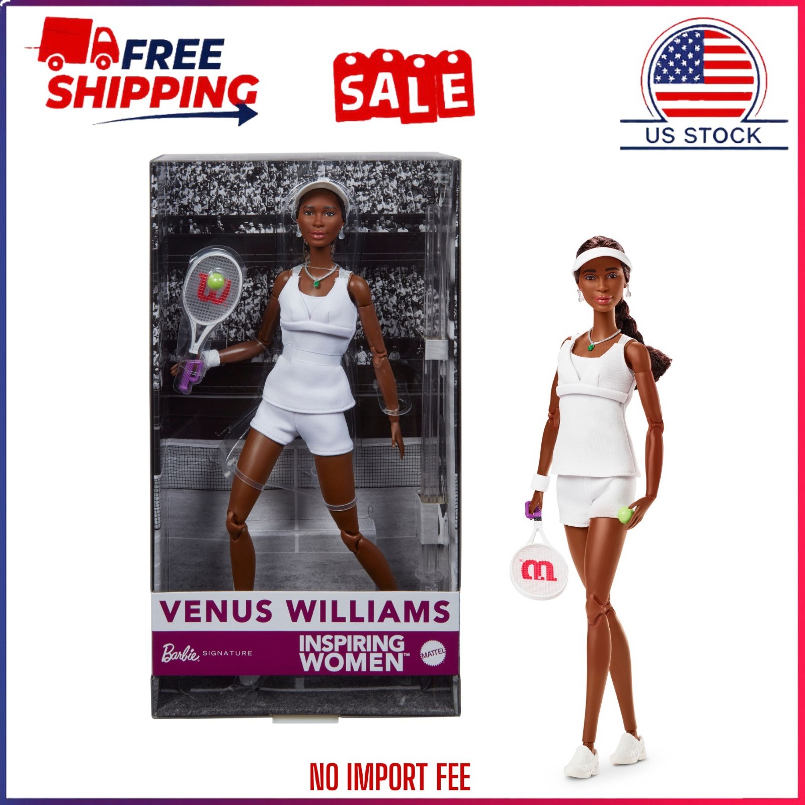 Barbie Inspiring Women Series Venus Williams Fashion Doll Signature Tennis Barbie Inspiring Women Series Venus Williams Fashion Doll Signature Tennis