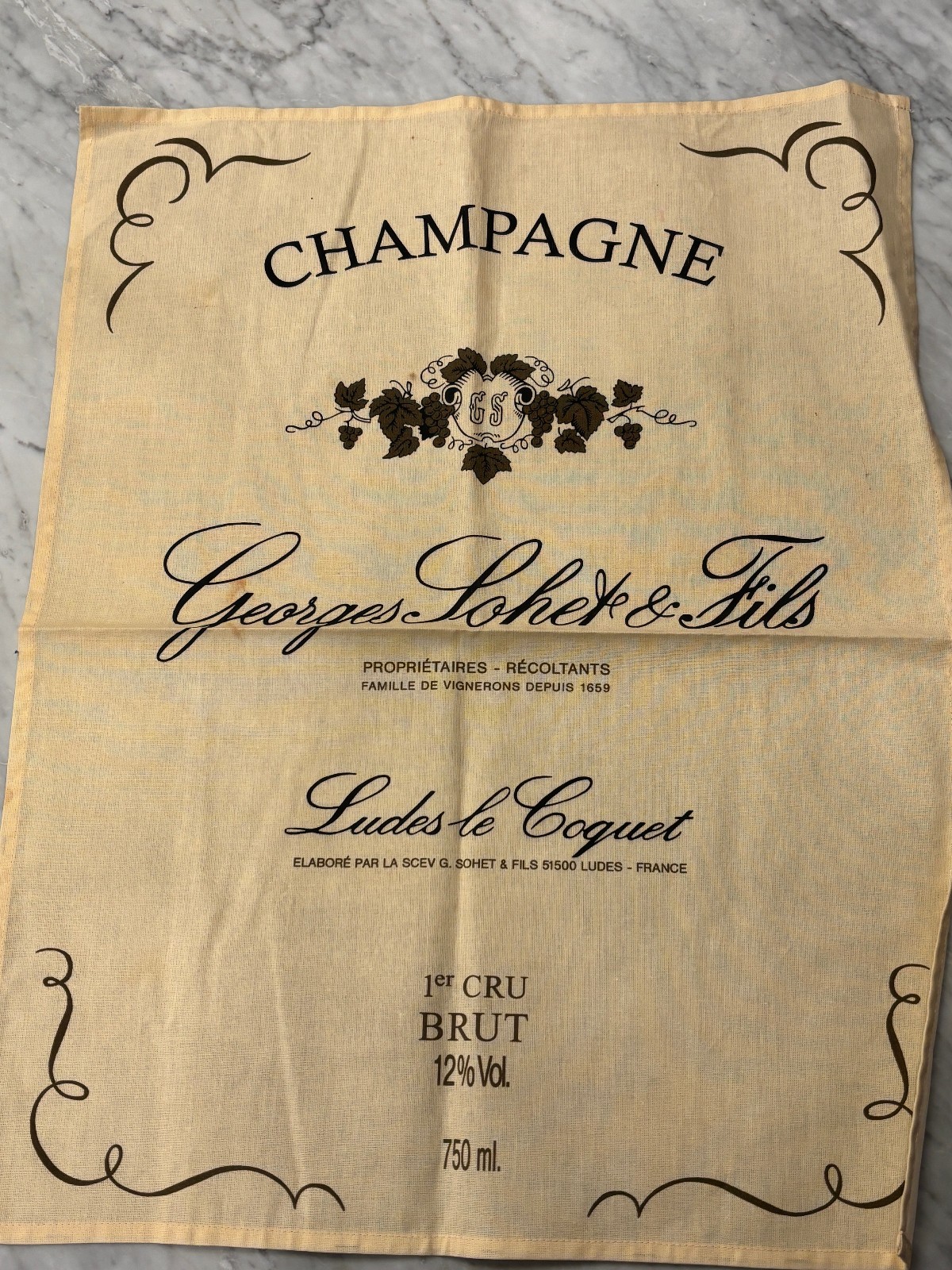 4 Vintage French Wine Label Tea Towels - Bordeaux, Champagne & Alsace Framing?