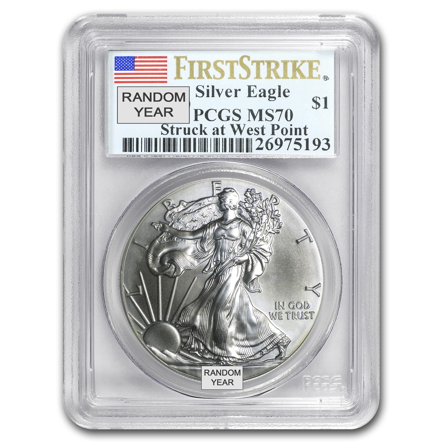 1986-Current Silver Eagle MS-70 NGC/PCGS (Random Year, Spotted) 1986-Current Silver Eagle MS-70 NGC/PCGS (Random Year, Spotted)