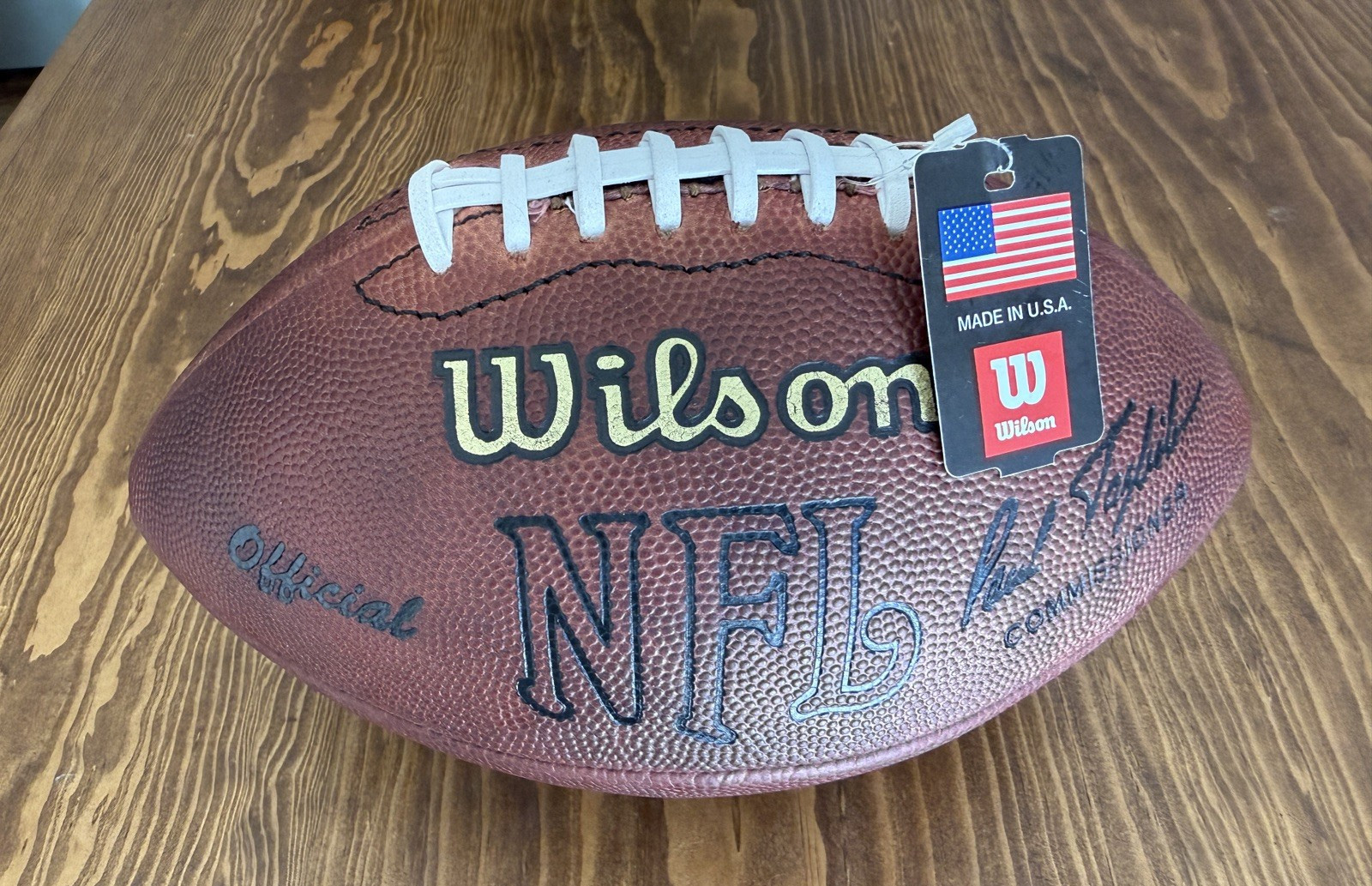 Vintage Wilson NFL Football Paul Tagliabue Official - Ron Dayne signed, No COA