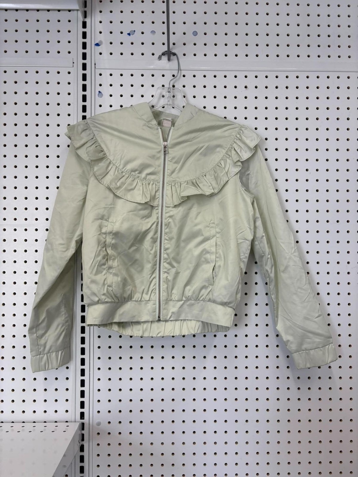 Nordstrom Rack Green Mint Lightweight Ruffle Bomber Jacket XSP