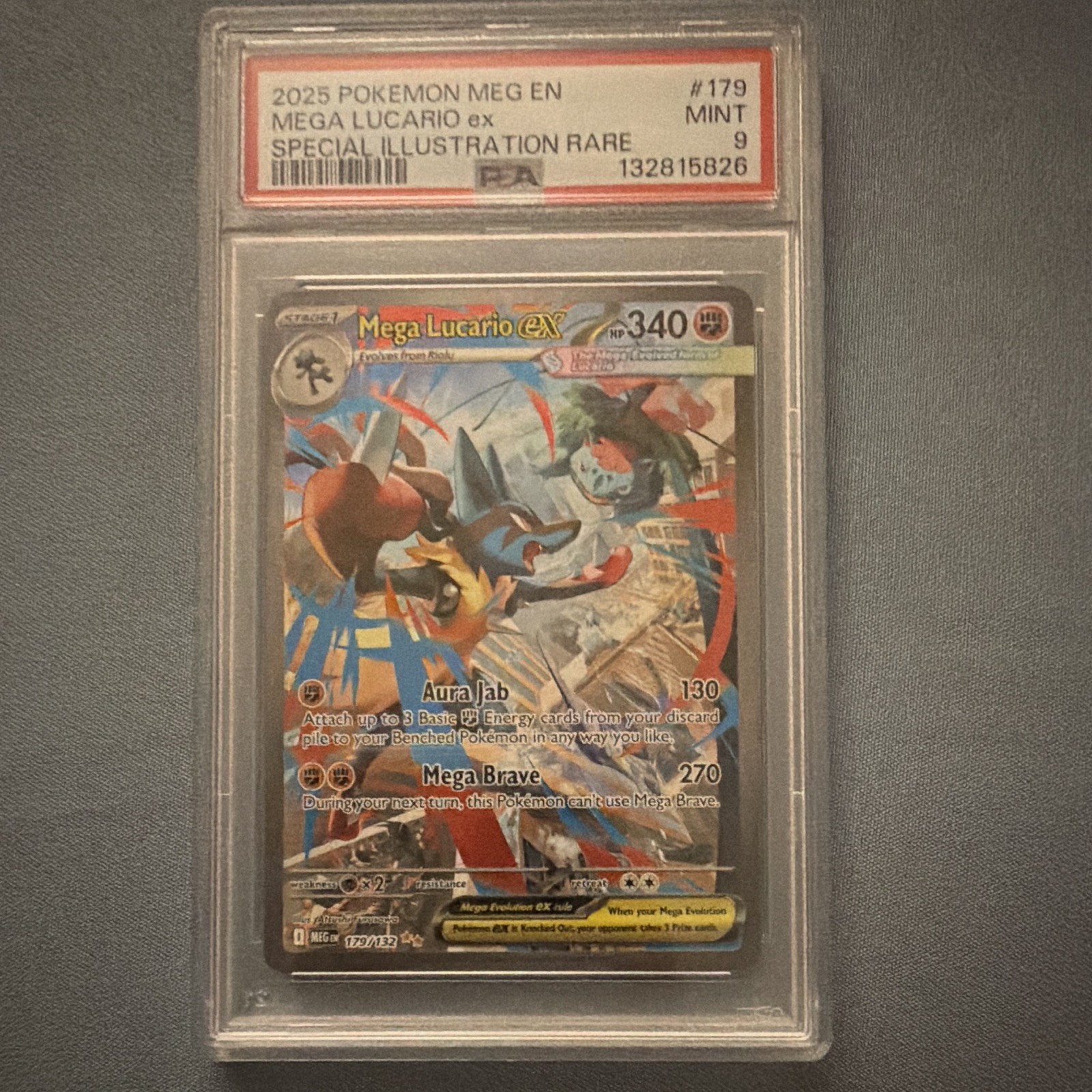 Pokemon TCG Mega Lucario ex 179/132 Me01 Special Illustration Rare Holo ENG Pokemon TCG Mega Lucario ex 179/132 Me01 Special Illustration Rare Holo ENG