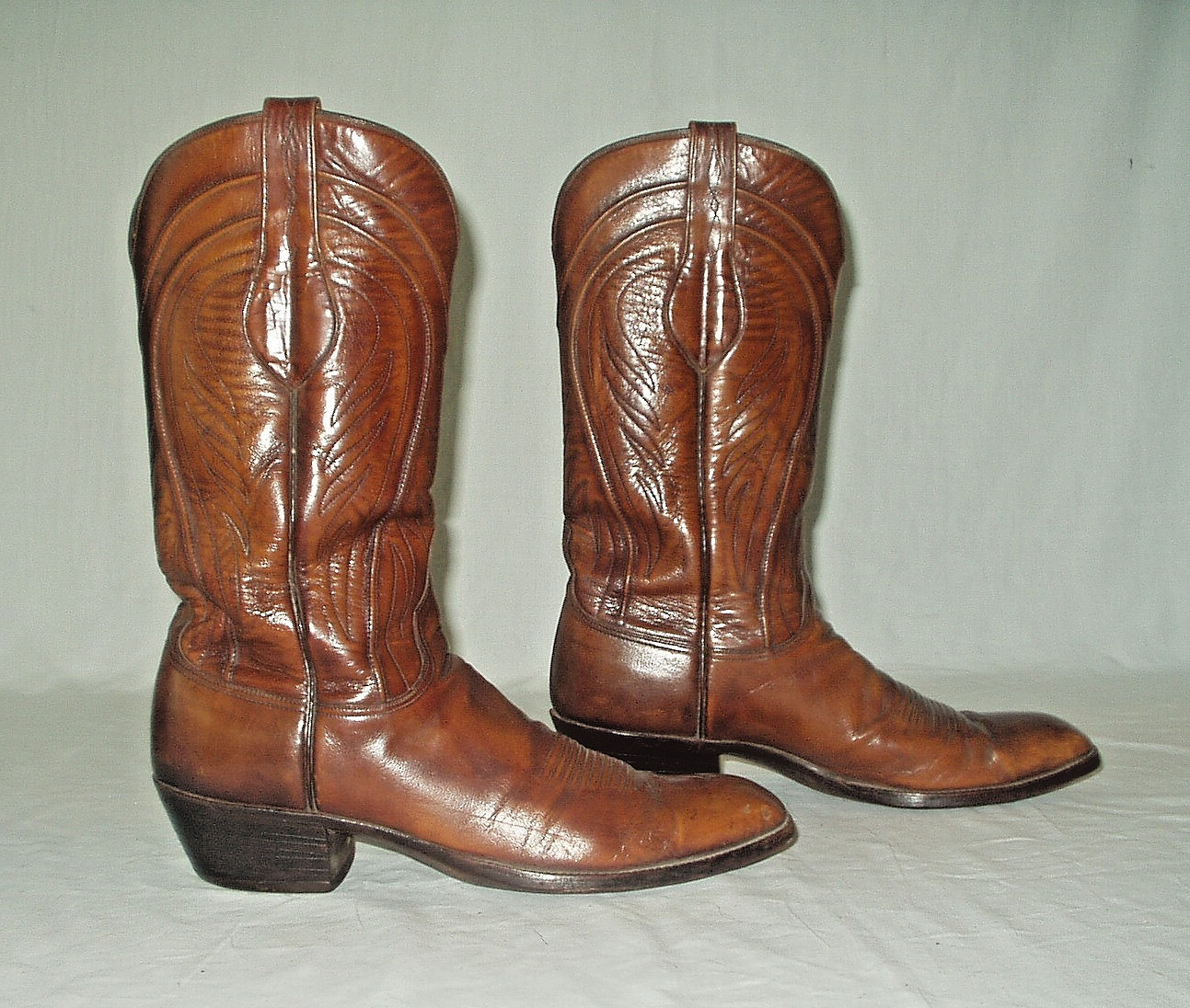 Vintage LUCCHESE Cowboy Western Boots Size 11A Men\'s Brown *San Antonio* Boot