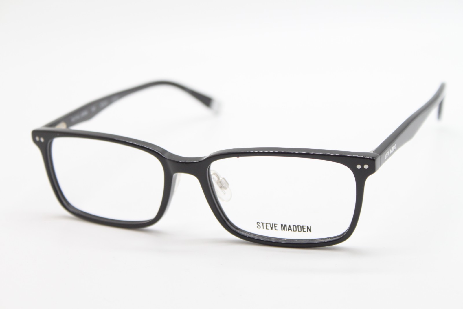 NEW STEVE MADDEN ADRICK BLACK GREY TEMPLE TIPS AUTHENTIC EYEGLASSES 55-16