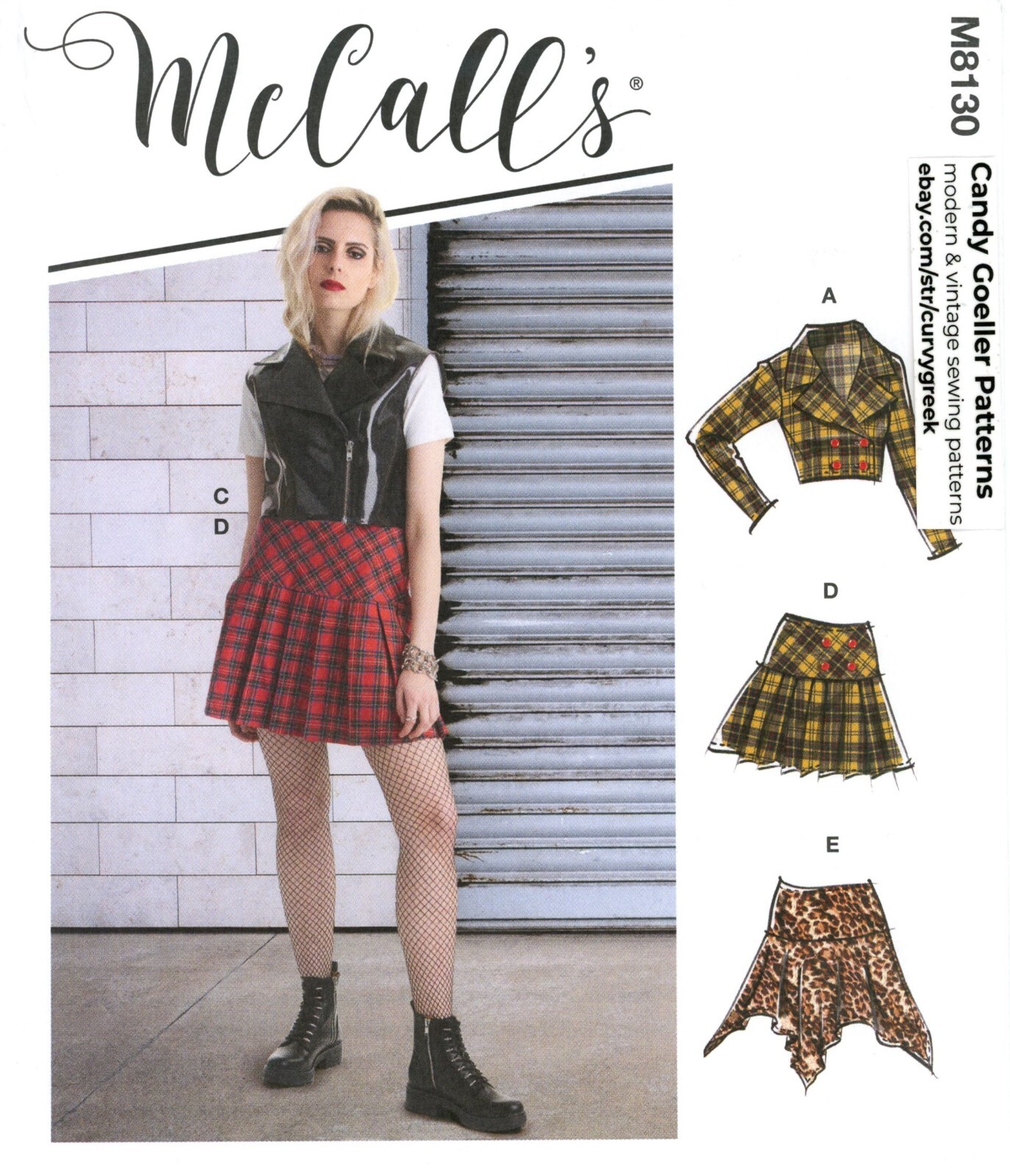 McCall's M8130 80s & 90s Pop Culture COSTUME Sz 14-22 UC Pattern Grunge Clueless