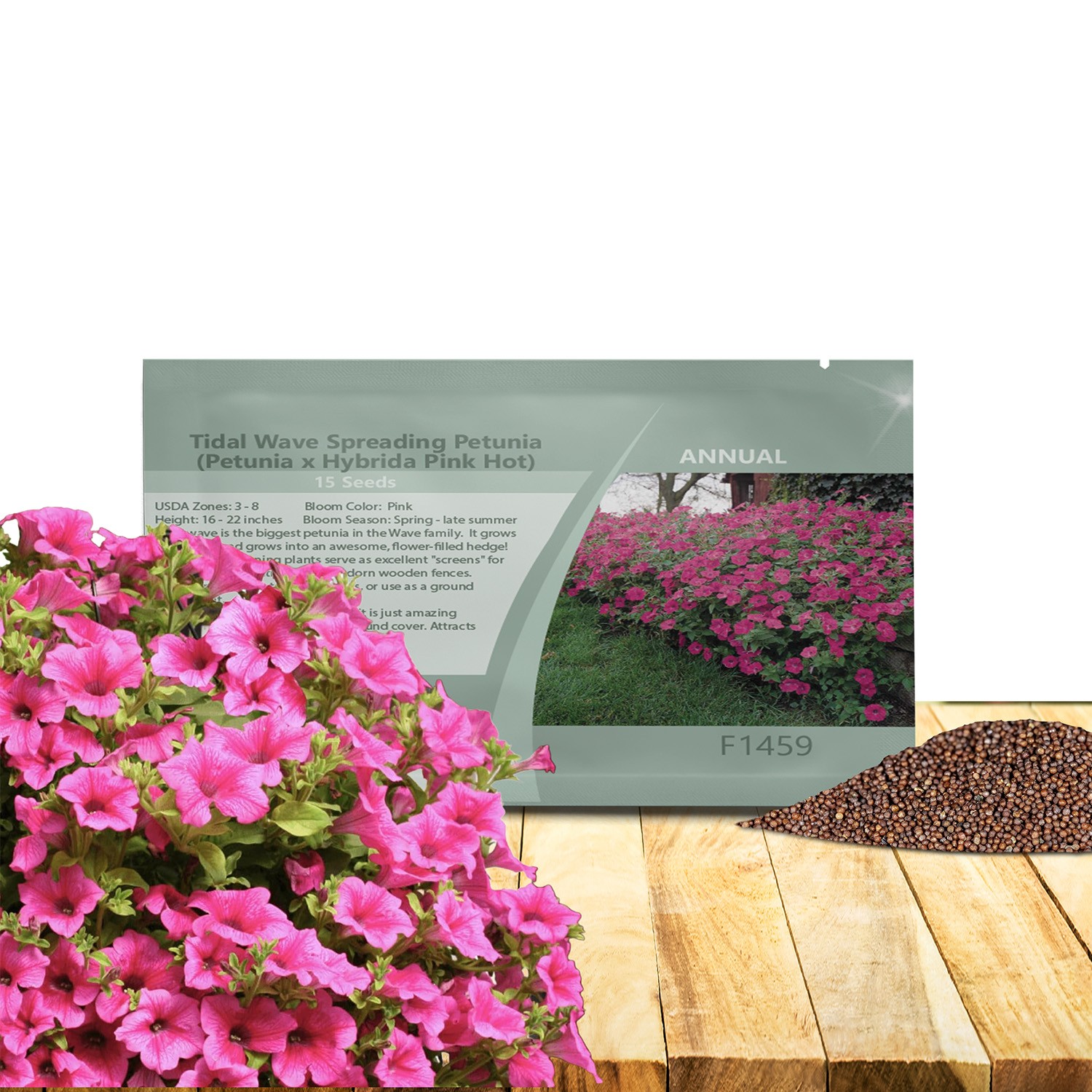 15 Seeds Tidal Wave Spreading Petunia Pink Hot Flower Seeds