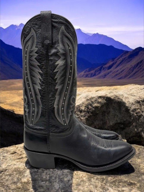 Lucchese 2000 Mens Cowboy Boots Size 8.5 Black Western Rodeo Farm Ranch Riding Lucchese 2000 Mens Cowboy Boots Size 8.5 Black Western Rodeo Farm Ranch Riding