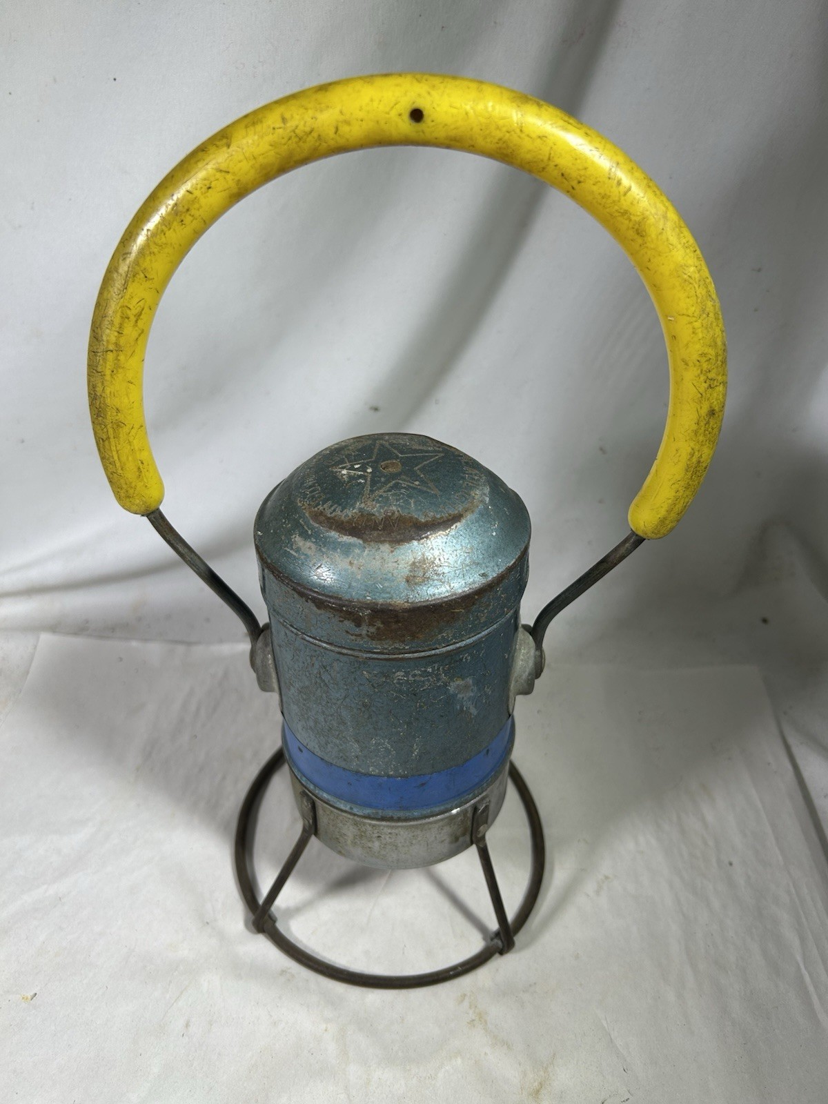 Vintage Star Headlight Railroad Raliway Lantern Blue Yellow Train Collectible Vintage Star Headlight Railroad Raliway Lantern Blue Yellow Train Collectible