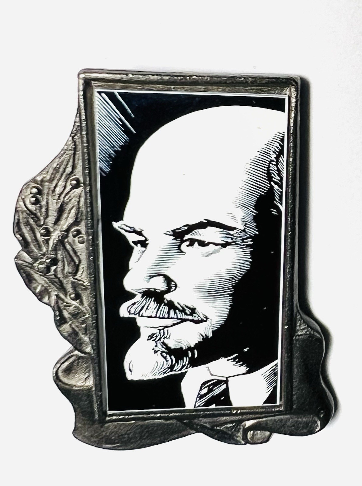 USSR SOVIET PIN BADGE - GLASS - VLADIMIR LENIN - COMMUNIST LEADER USSR SOVIET PIN BADGE - GLASS - VLADIMIR LENIN - COMMUNIST LEADER