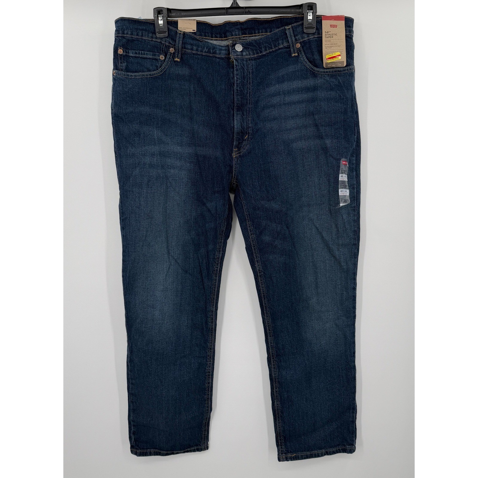 Levis 541 Athletic Taper Jeans Mens 42x30 Dark Wash Blue Denim Eco Ease NWT