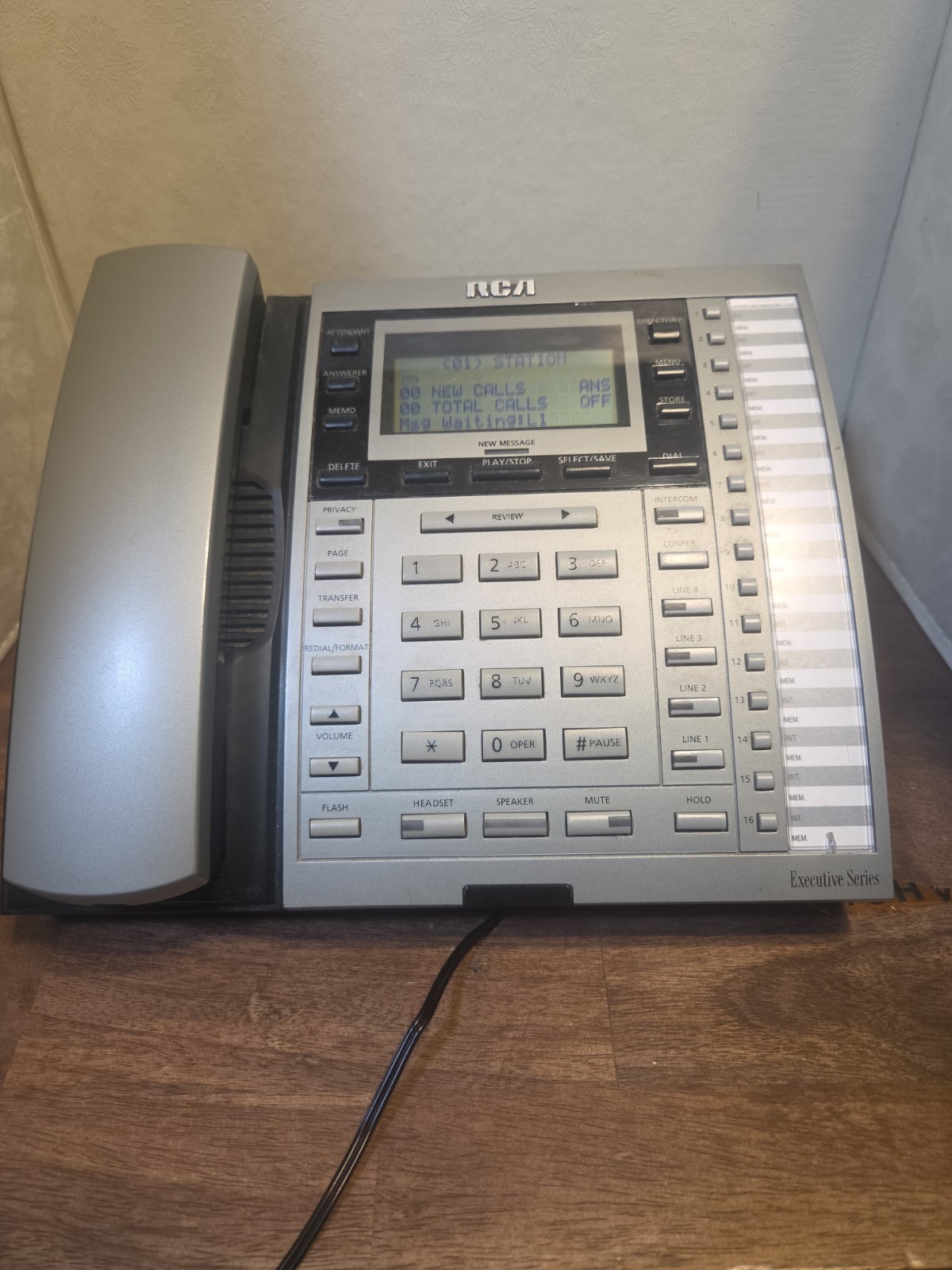 Pre Owned RCA 4-Line System Speakerphone Exec Desk Phone w/ Answering # 25415RE3 Pre Owned RCA 4-Line System Speakerphone Exec Desk Phone w/ Answering # 25415RE3