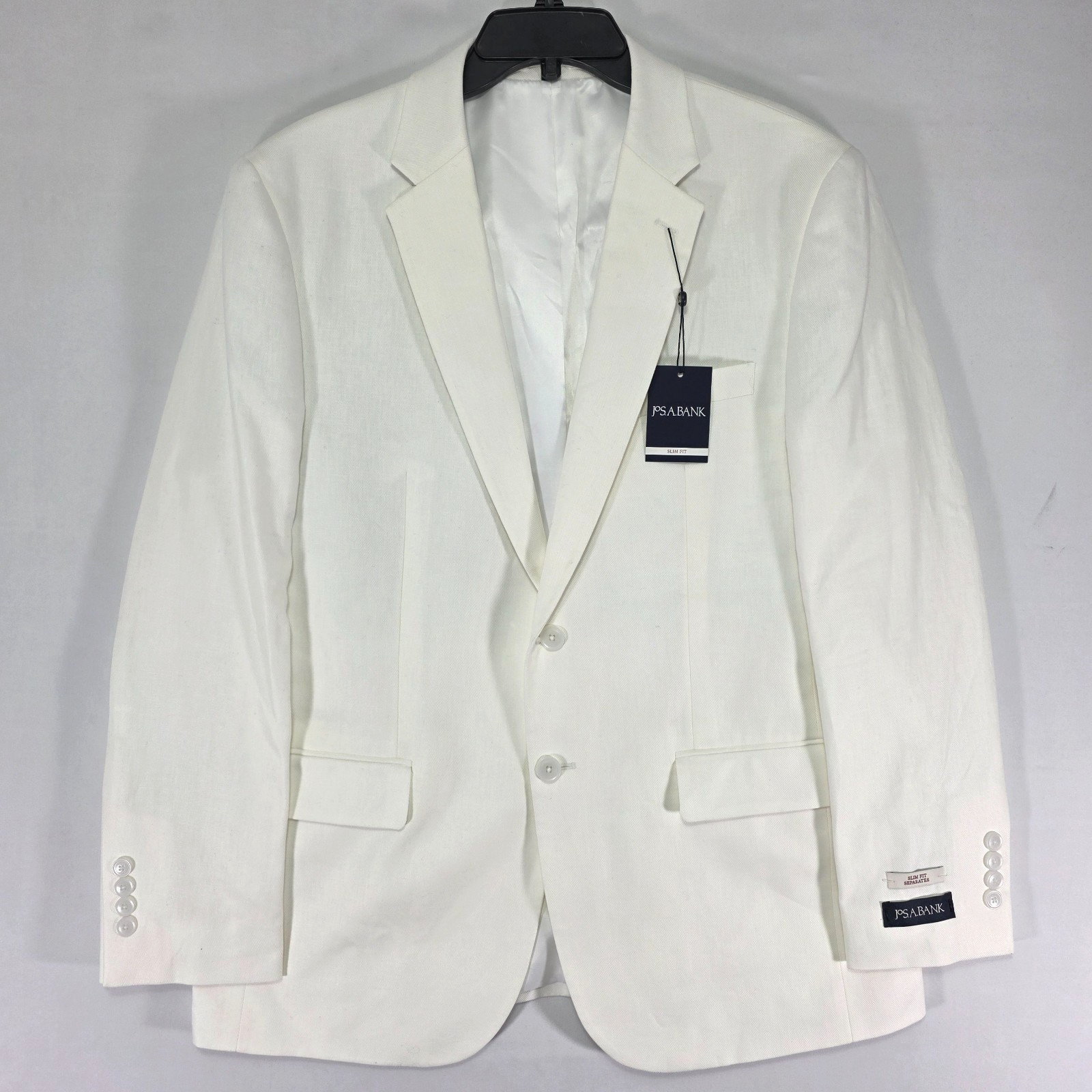 NEW - JOS A BANK Men\'s Suit Separate Jacket White Linen Cotton Blend 42R SLIM NEW - JOS A BANK Men\'s Suit Separate Jacket White Linen Cotton Blend 42R SLIM
