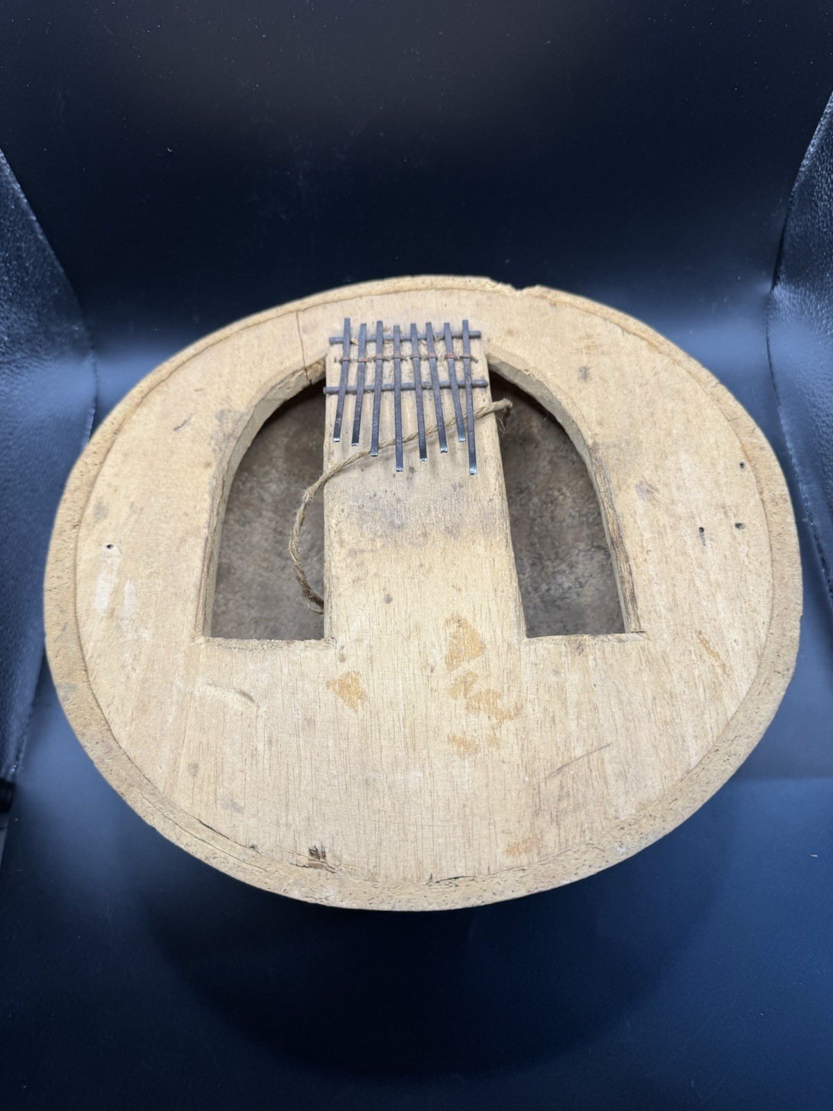 Vintage African Gourd Thumb Piano Kalimba Mbira 7-Key Handmade Folk Instrument