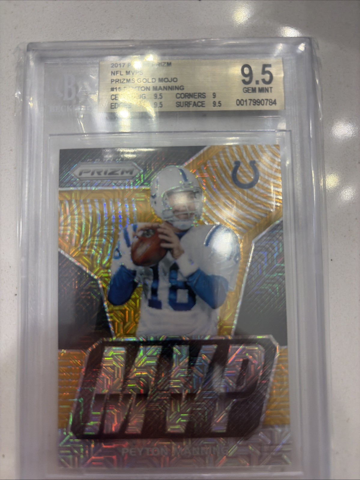 2017 Panini Prizm - Nfl Mvps Peyton Manning #15 Gold Mojo Prizm /10 2017 Panini Prizm - Nfl Mvps Peyton Manning #15 Gold Mojo Prizm /10