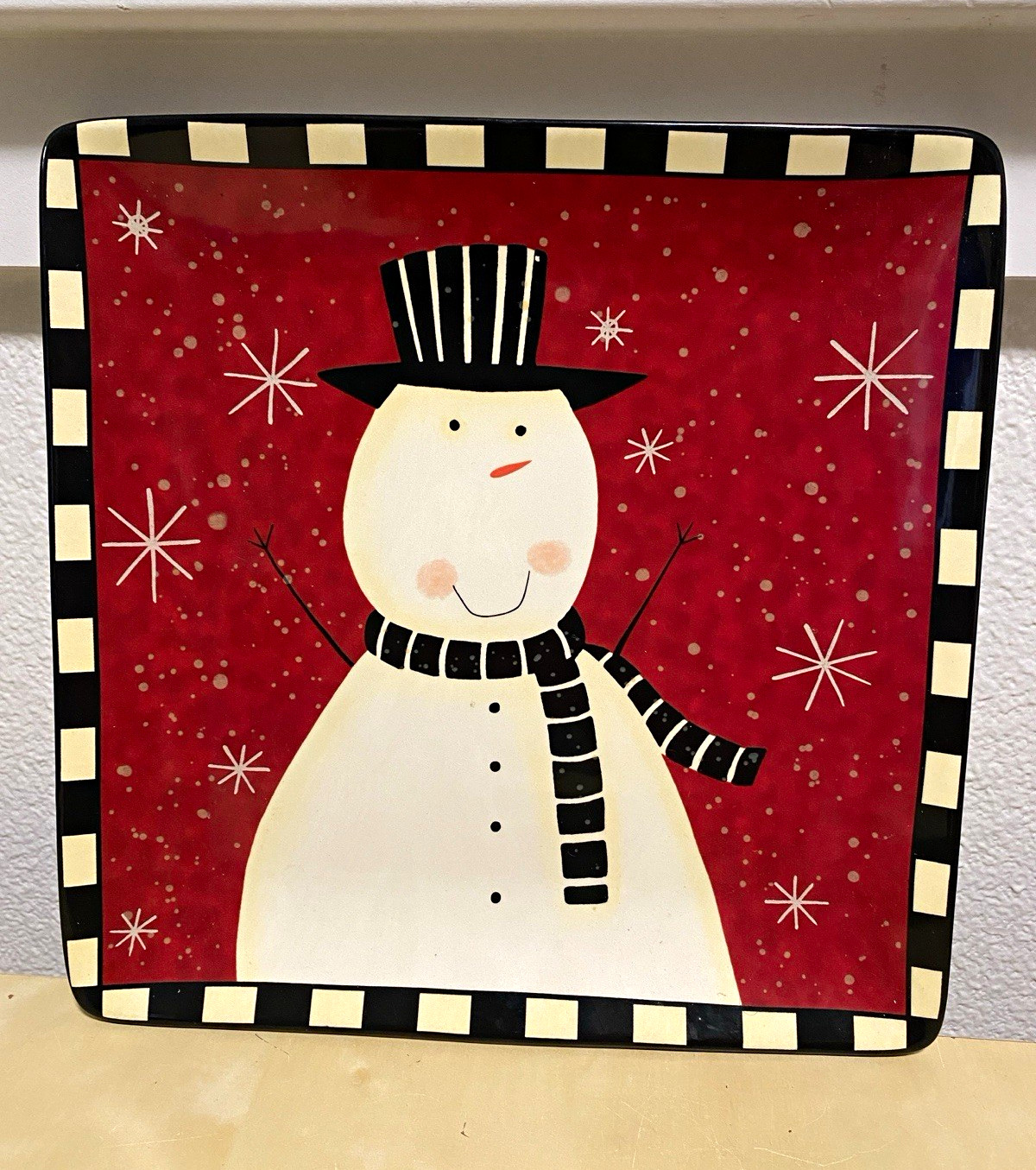 Certified International Dan Di Paolo Snowman Plate • Holiday Winter Decor • NEW Certified International Dan Di Paolo Snowman Plate • Holiday Winter Decor • NEW