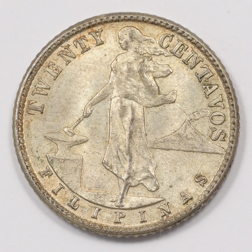 Philippines 1944-D Commonwealth 20 Centavos Silver P151431 Philippines 1944-D Commonwealth 20 Centavos Silver P151431